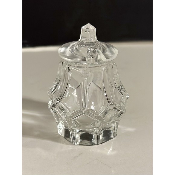 Vtg Coin Liberty Torch Clear Covered Candy Dish Glass Jar Lid Entertain Decor - Picture 3 of 10